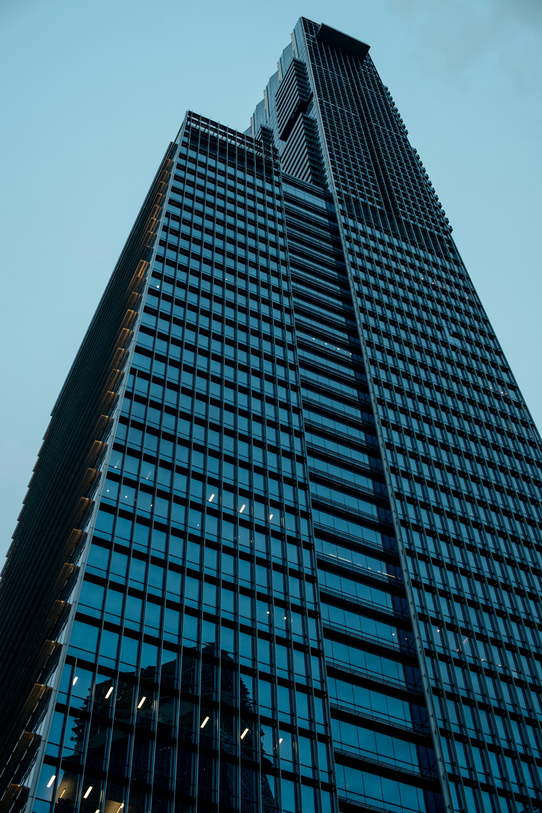 Modern glass high-rise commercial building